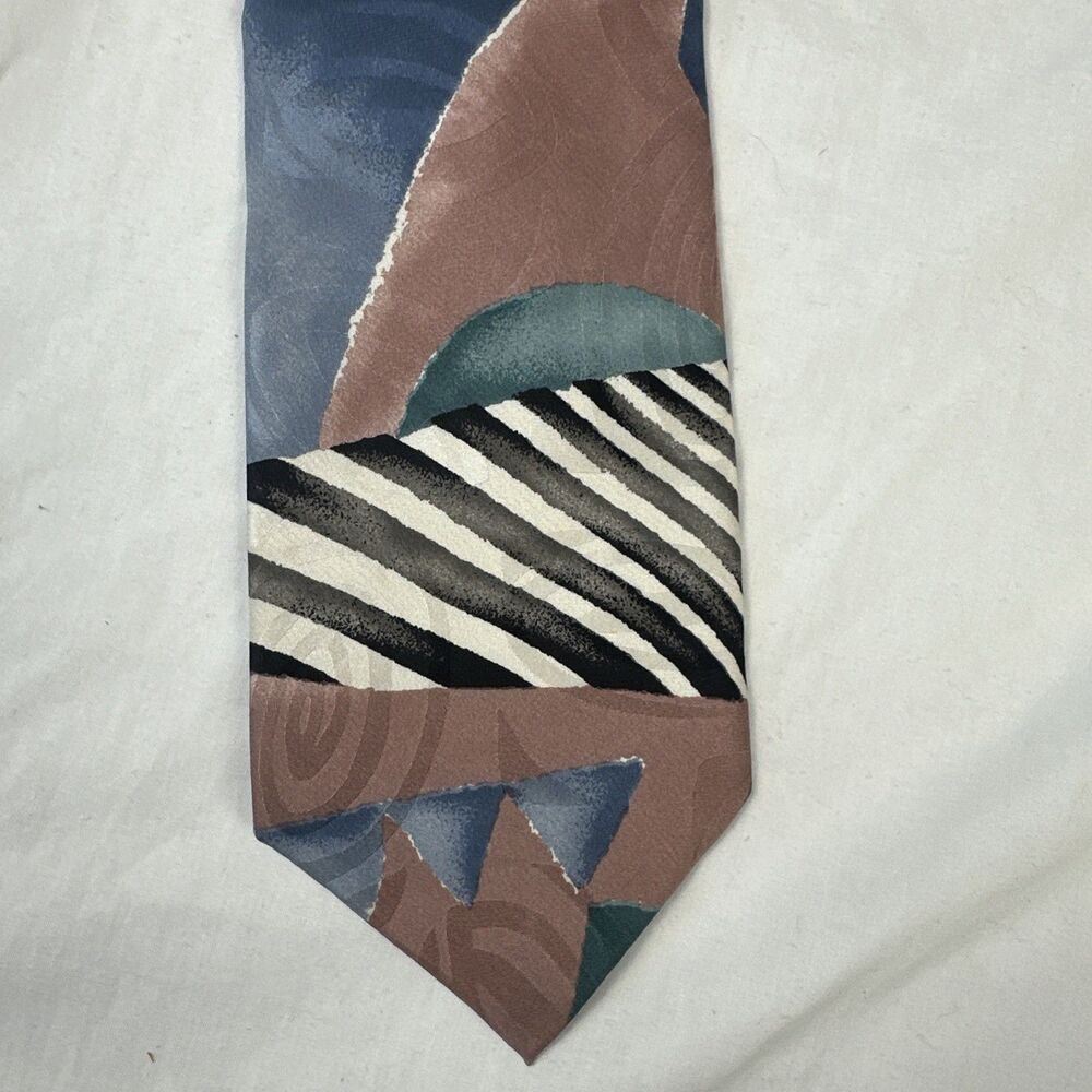 Gucci by Paolo Gucci Men's 100% Soie Seide Silk Tie Pink Blue Green Black White - Picture 4 of 9